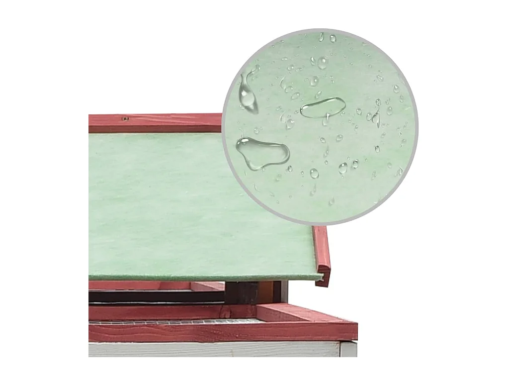 Coalton  Clapier Rouge 310x70x87 cm Pin massif et sapin