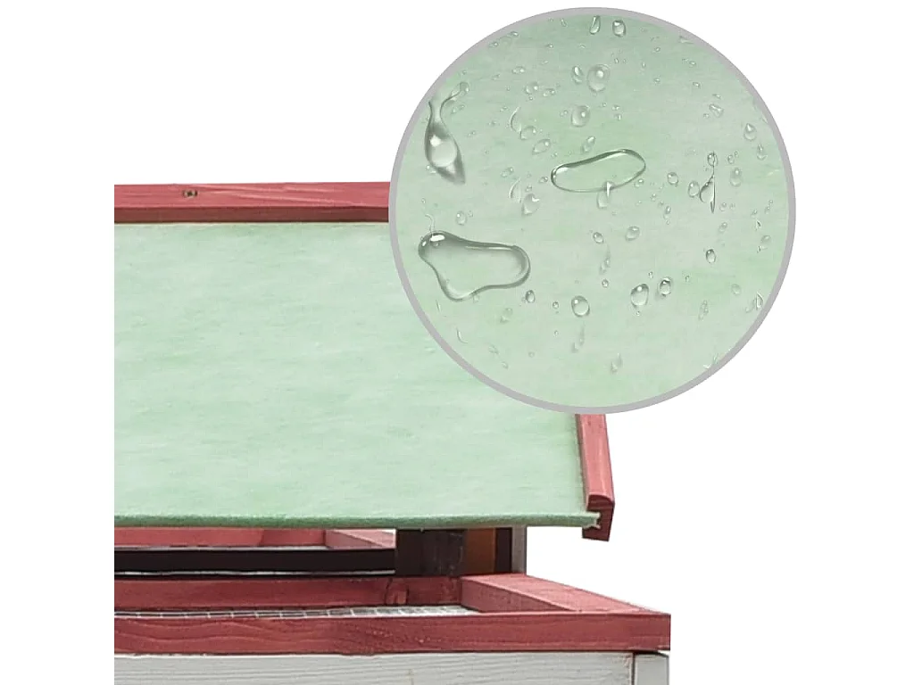 Coalton  Clapier Rouge 310x70x87 cm Pin massif et sapin