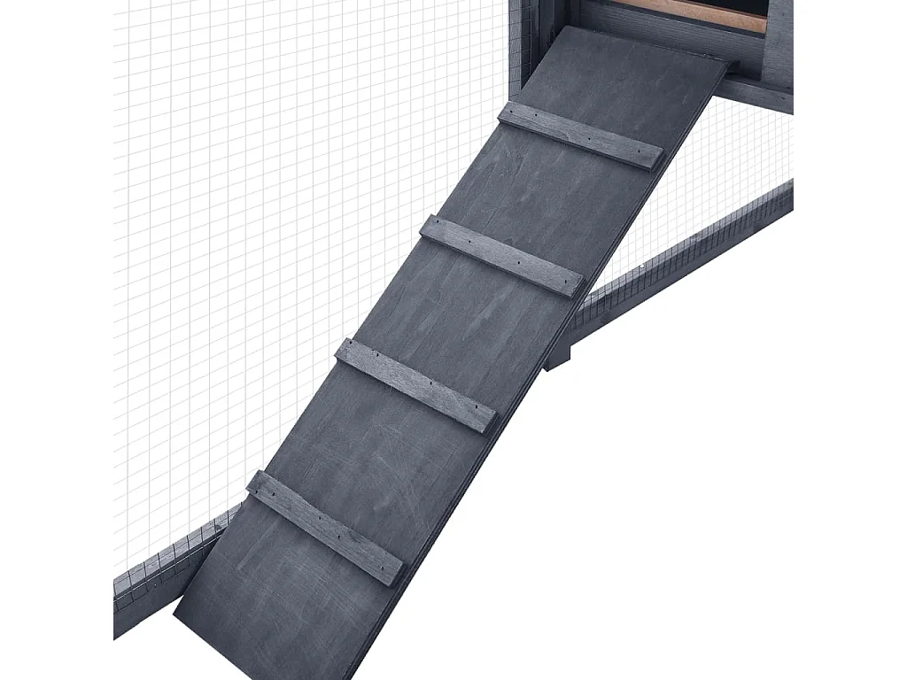 Deetje  Clapier d'extérieur avec piste Gris et blanc Bois de sapin