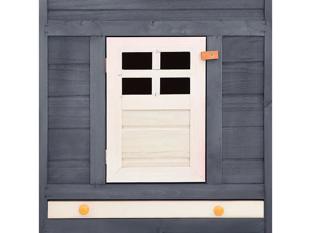 Deetje  Clapier d'extérieur avec piste Gris et blanc Bois de sapin