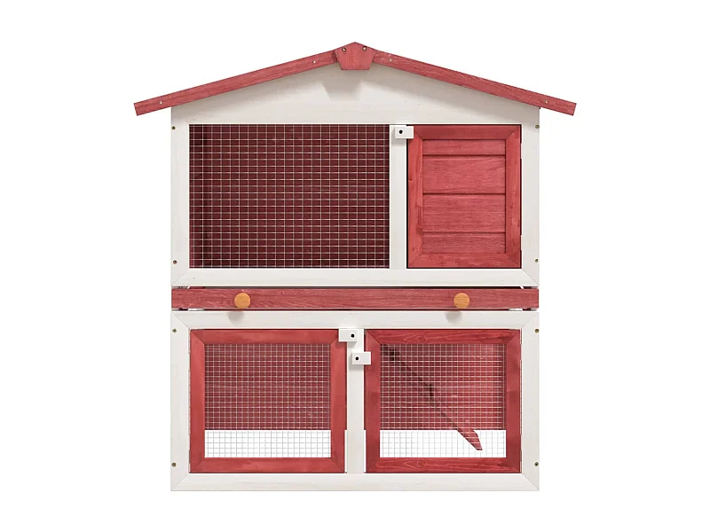 Jacqueline Paz  Clapier d'extérieur 3 portes Rouge Bois