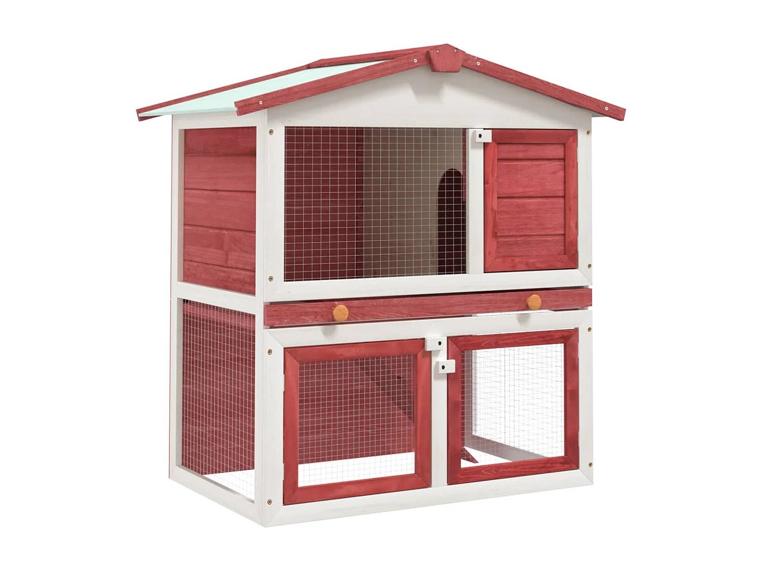 Jacqueline Paz  Clapier d'extérieur 3 portes Rouge Bois