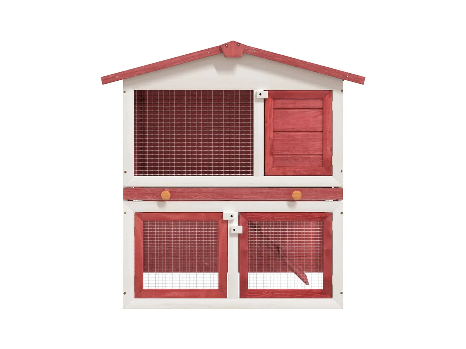 Jacqueline Paz  Clapier d'extérieur 3 portes Rouge Bois