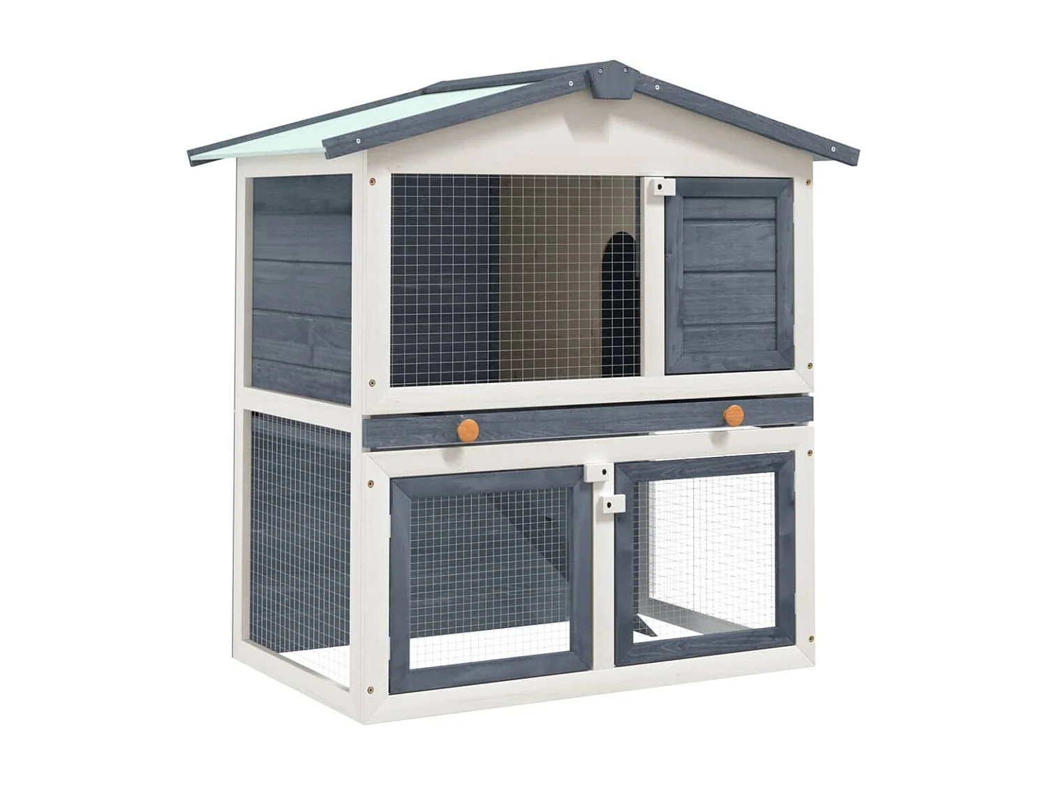 Jacqueline Paz  Clapier d'extérieur 3 portes Gris Bois