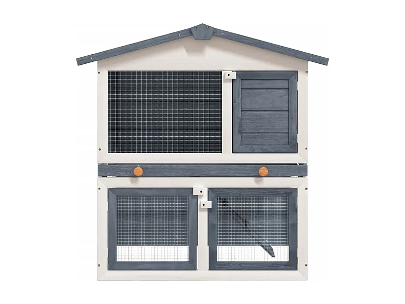 Jacqueline Paz  Clapier d'extérieur 3 portes Gris Bois