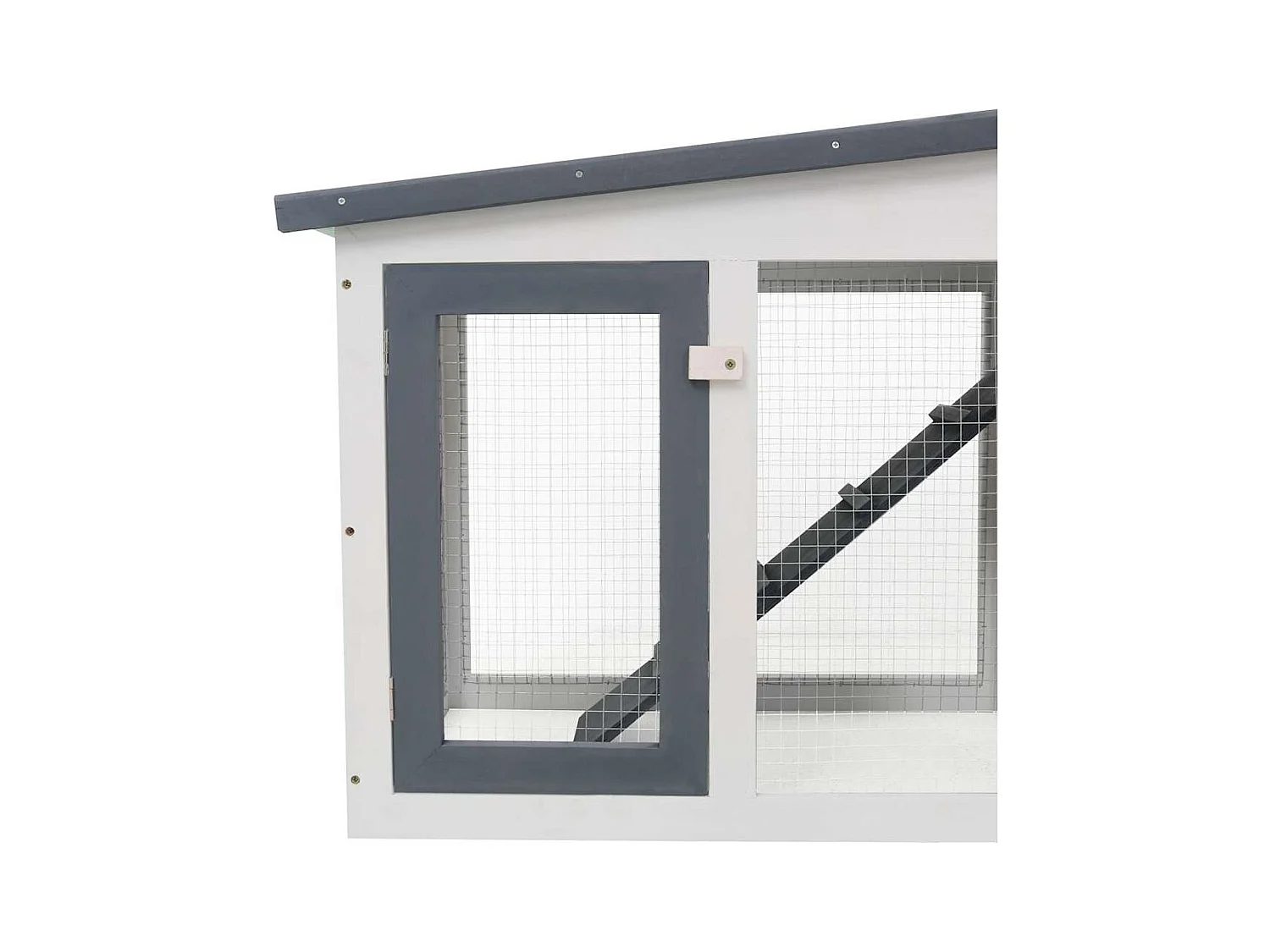 Ekim  Clapier large d'extérieur Gris et blanc 201x45x85 cm Bois