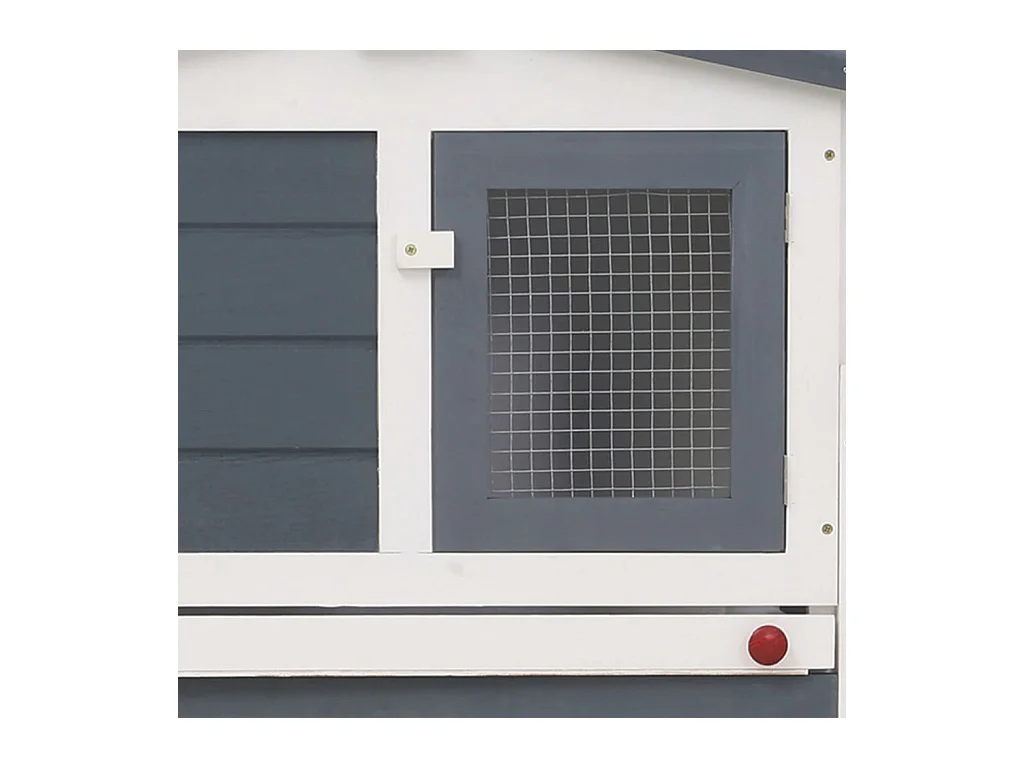 Ekim  Clapier large d'extérieur Gris et blanc 201x45x85 cm Bois