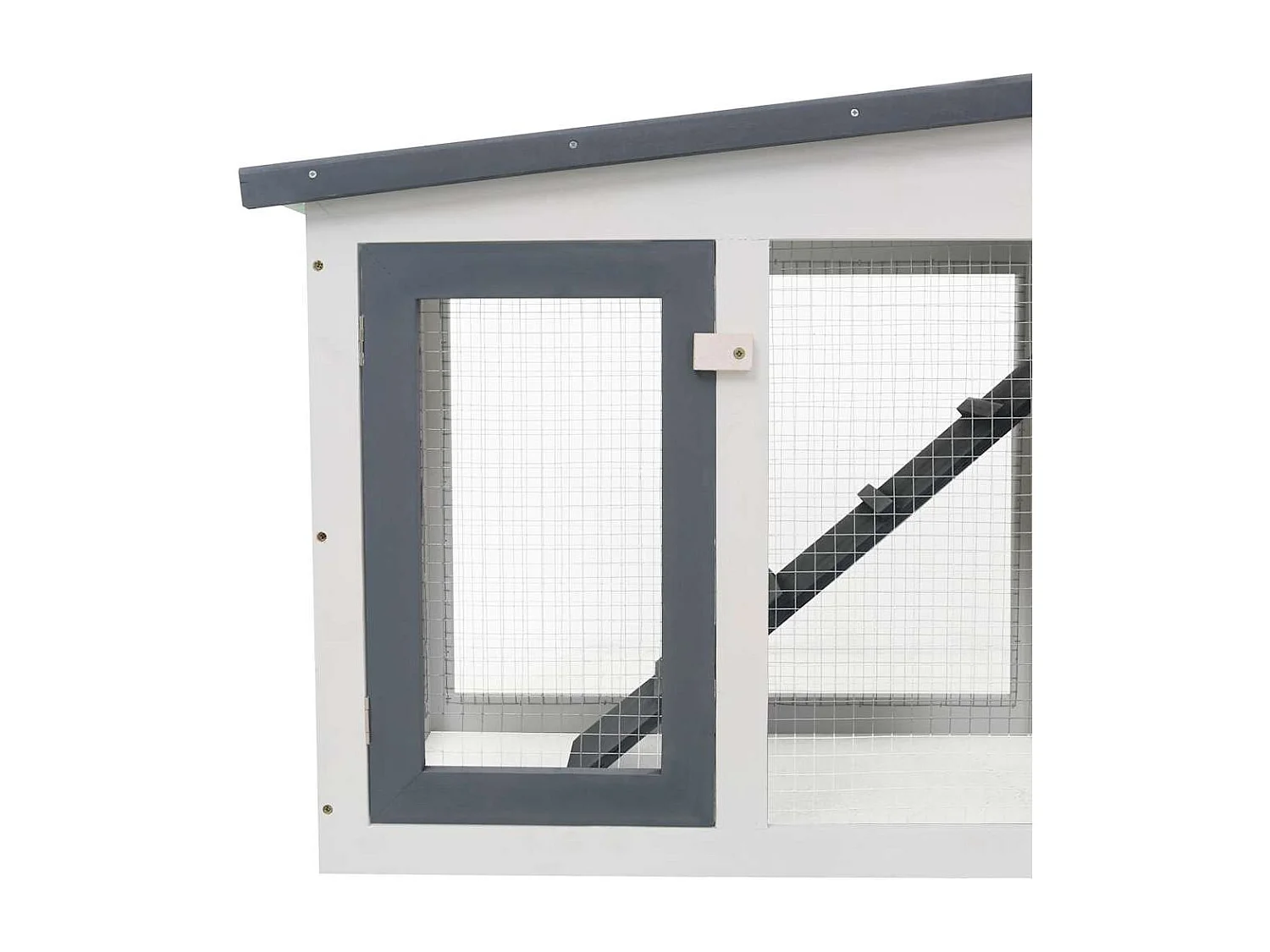 Ekim  Clapier large d'extérieur Gris et blanc 201x45x85 cm Bois