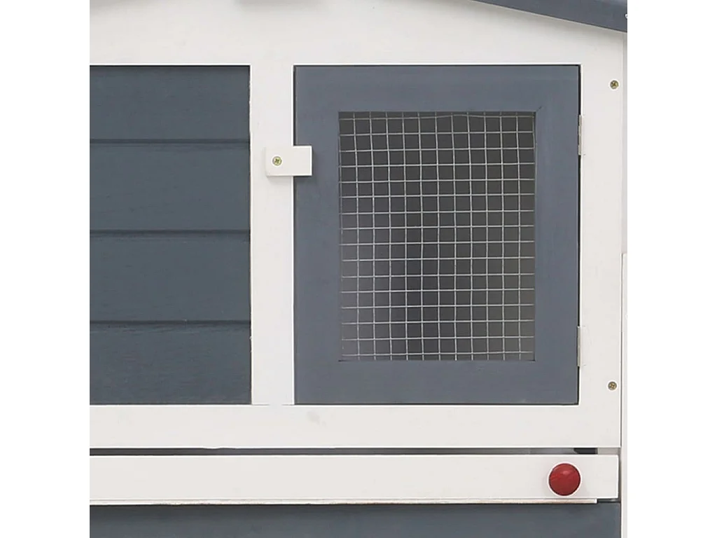 Ekim  Clapier large d'extérieur Gris et blanc 201x45x85 cm Bois