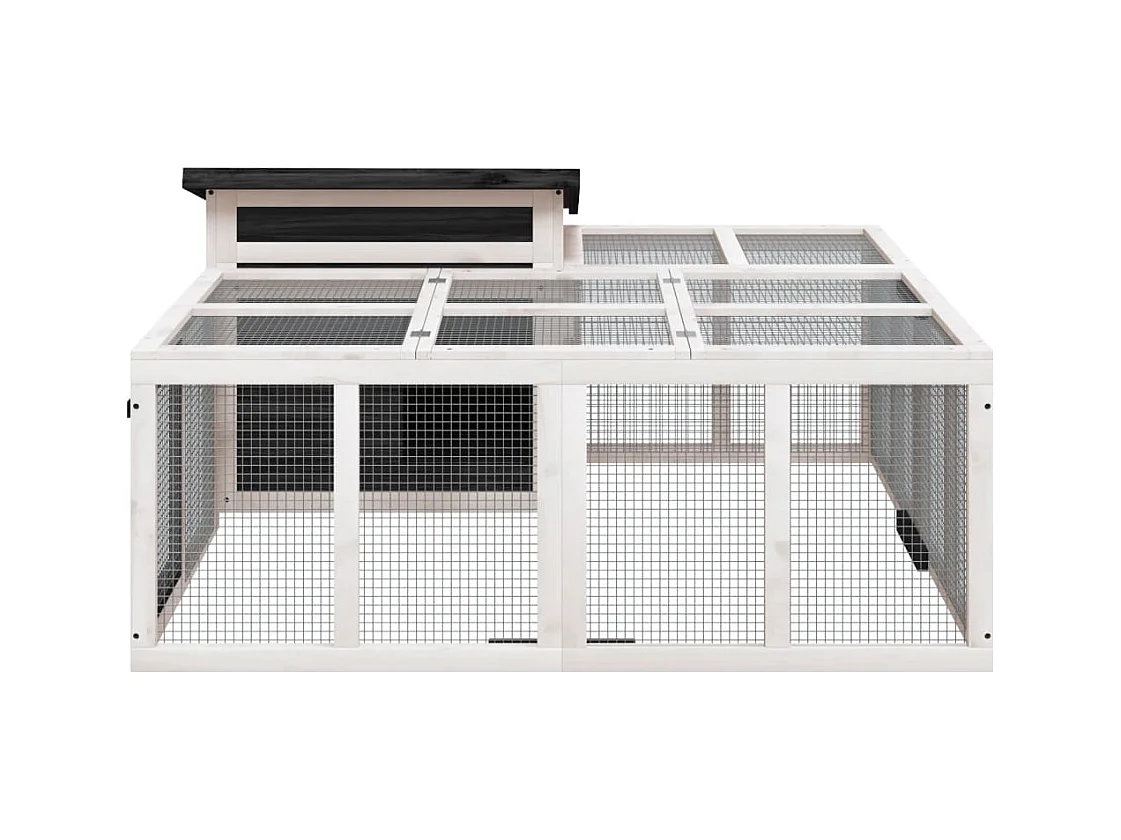 Pierre-Armand-Luc  Clapier gris 144x123x67,5 cm bois de pin massif