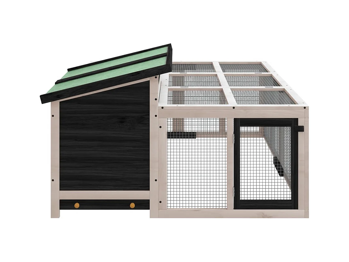 Pierre-Armand-Luc  Clapier gris 144x123x67,5 cm bois de pin massif