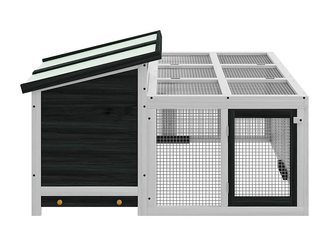 Pierre-Armand-Luc  Clapier gris 144x123x67,5 cm bois de pin massif