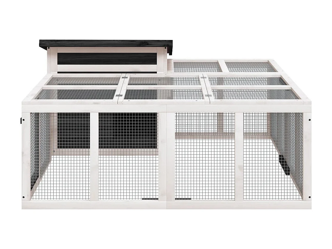 Pierre-Armand-Luc  Clapier gris 144x123x67,5 cm bois de pin massif