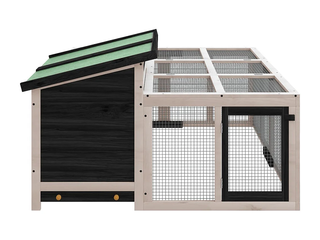 Pierre-Armand-Luc  Clapier gris 144x123x67,5 cm bois de pin massif