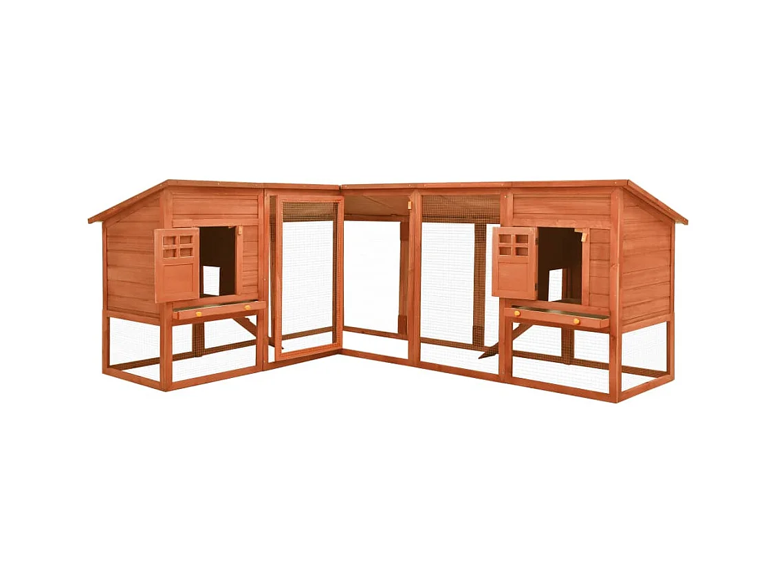 Deetje  Clapier d'extérieur avec piste Marron Bois de sapin solide