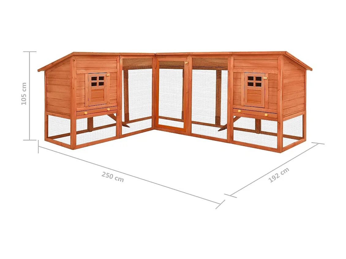 Deetje  Clapier d'extérieur avec piste Marron Bois de sapin solide