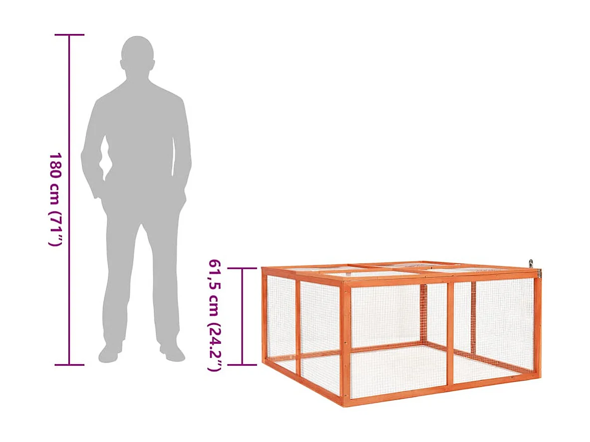 Arnen  Clapier 124x120x60 cm Bois de sapin massif