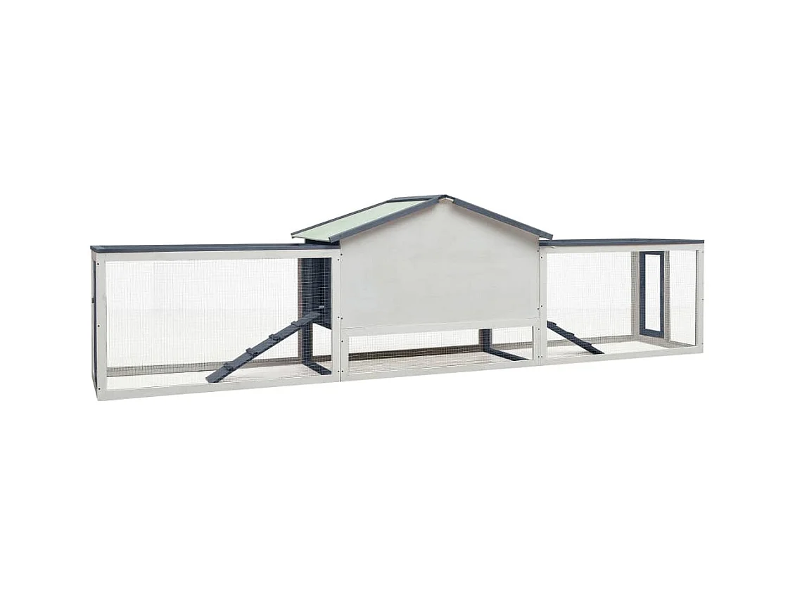 Coalton  Clapier Gris 310x70x87 cm Pin massif et sapin