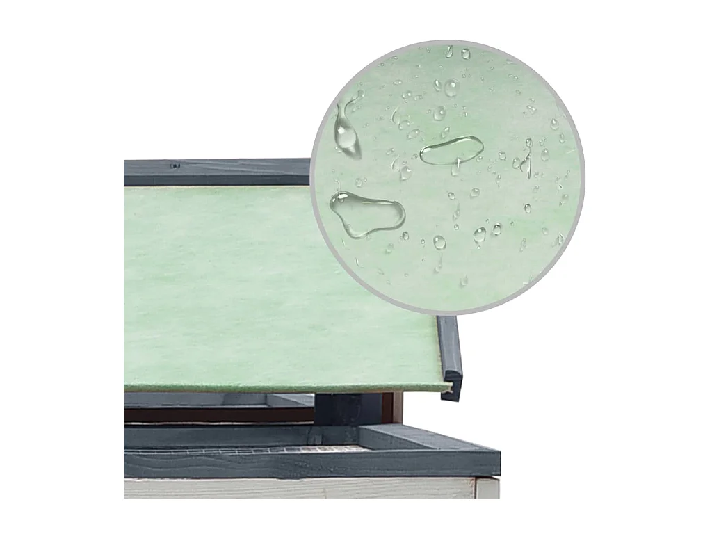 Coalton  Clapier Gris 310x70x87 cm Pin massif et sapin