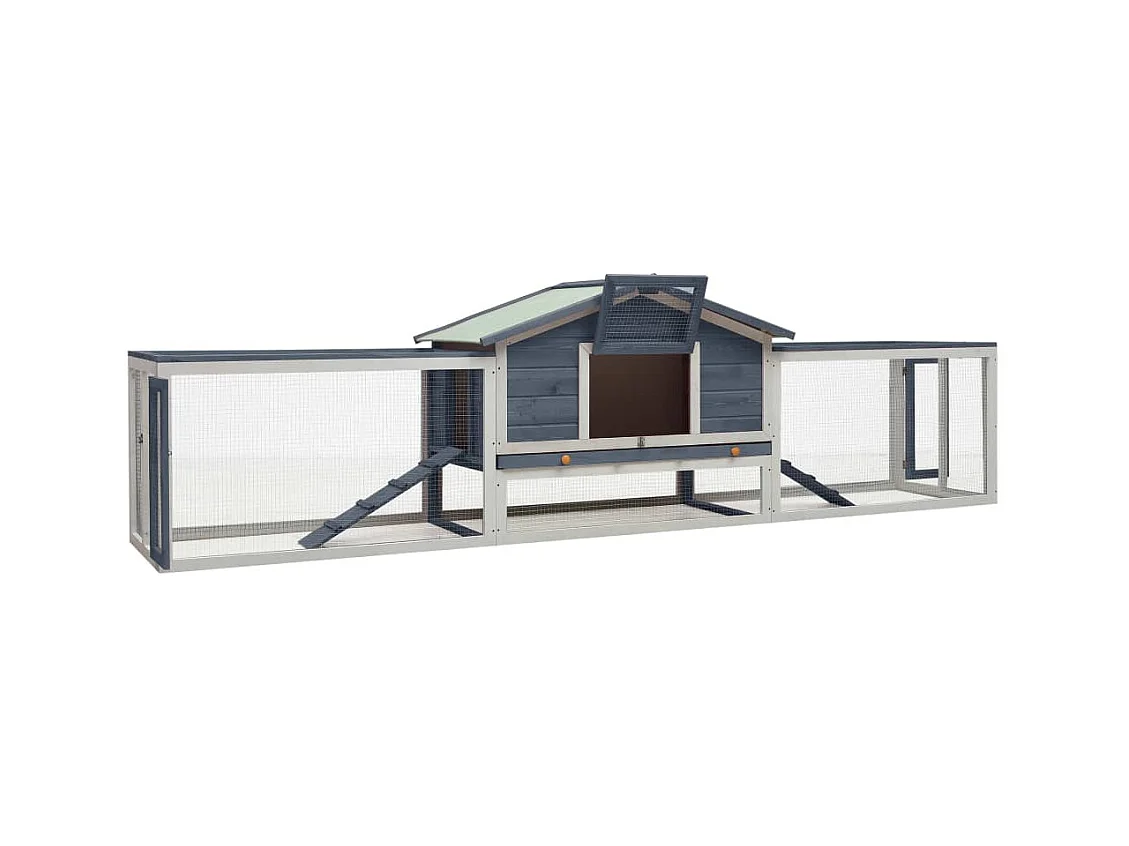 Coalton  Clapier Gris 310x70x87 cm Pin massif et sapin