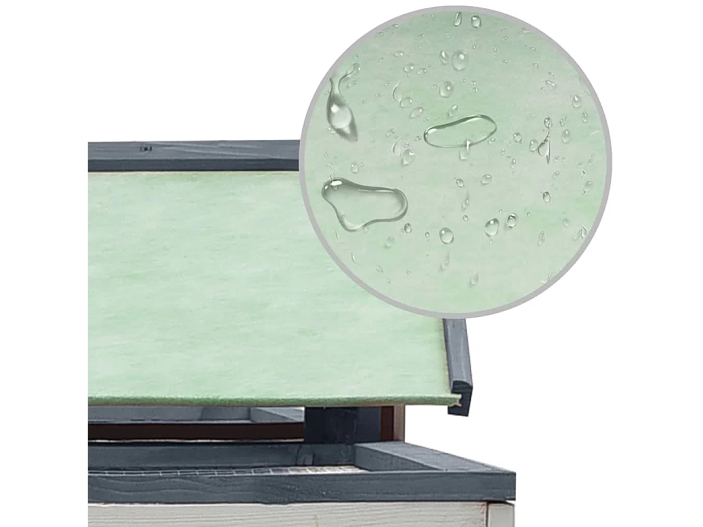 Coalton  Clapier Gris 310x70x87 cm Pin massif et sapin