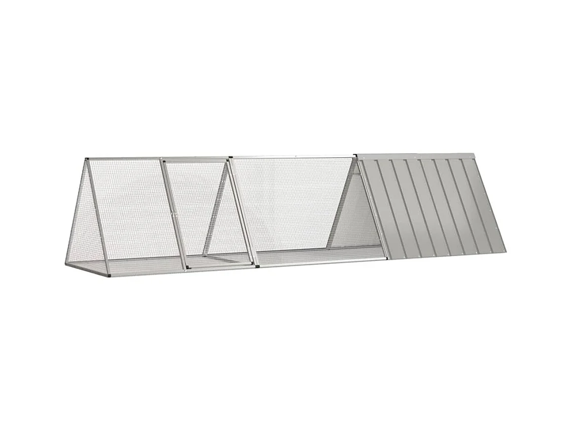 Borlänge  Cage pour lapin Gris 302,5x80,5x71 cm Acier galvanisé