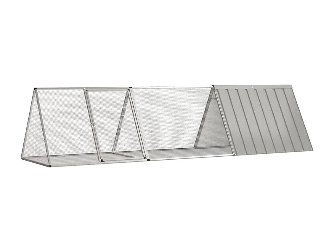 Borlänge  Cage pour lapin Gris 302,5x80,5x71 cm Acier galvanisé