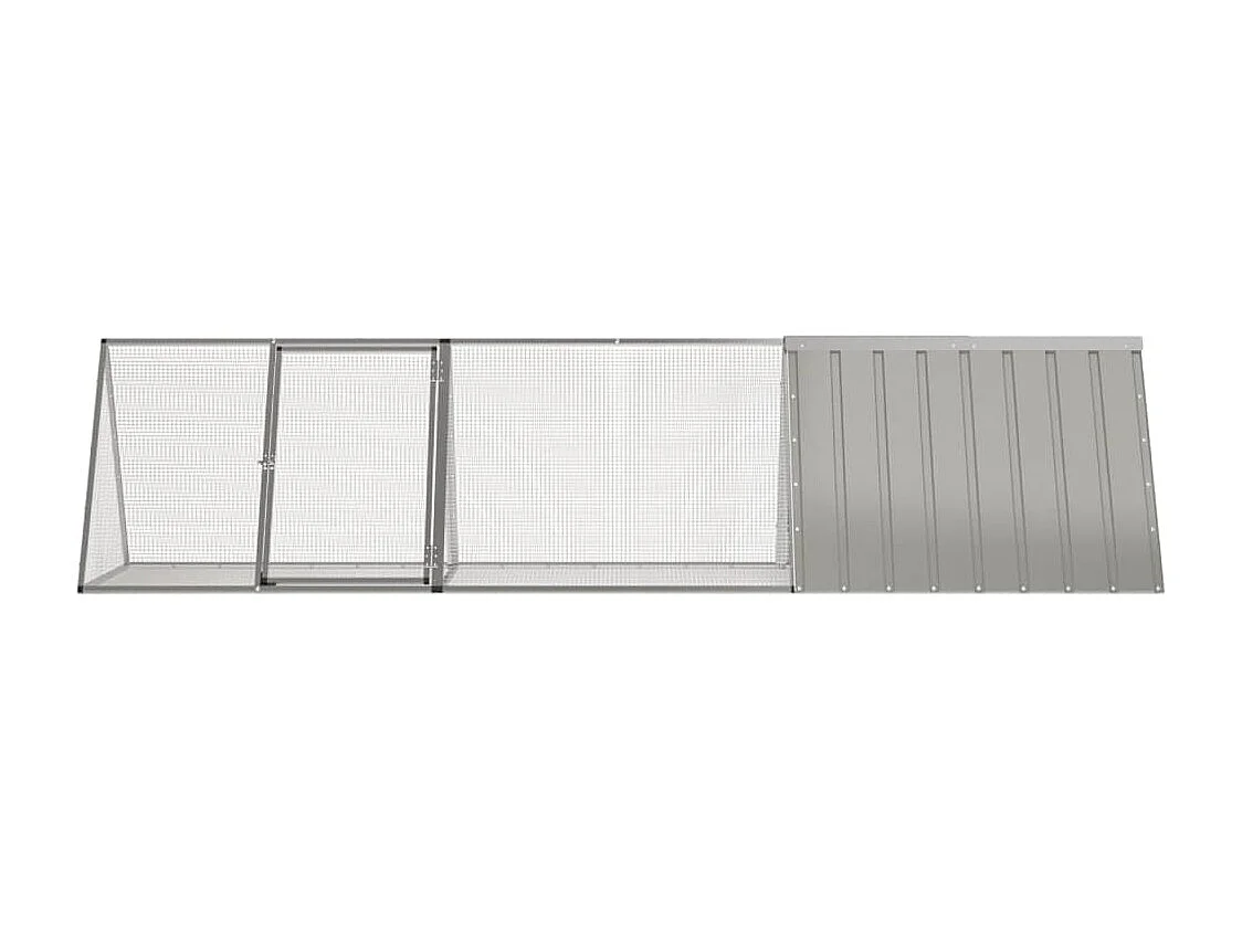 Borlänge  Cage pour lapin Gris 302,5x80,5x71 cm Acier galvanisé