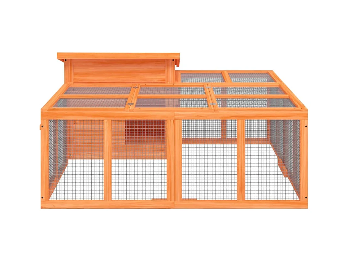 Pierre-Armand-Luc  Clapier marron 144x123x67,5 cm bois de pin massif