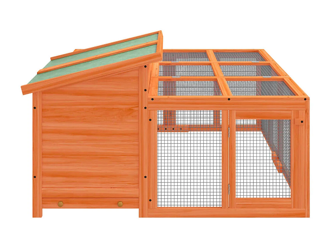 Pierre-Armand-Luc  Clapier marron 144x123x67,5 cm bois de pin massif