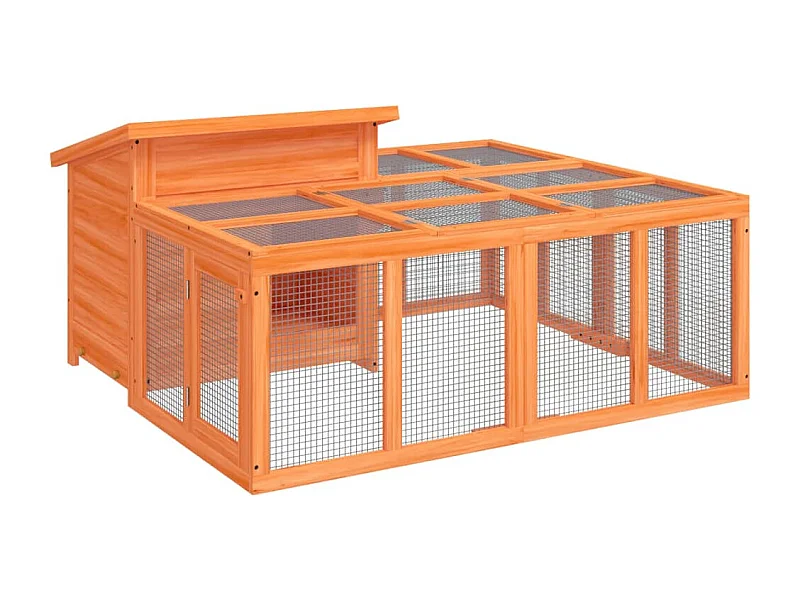 Pierre-Armand-Luc  Clapier marron 144x123x67,5 cm bois de pin massif