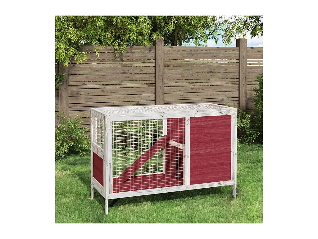 Mardir  Clapier moka 103x44x69,5 cm bois de pin massif