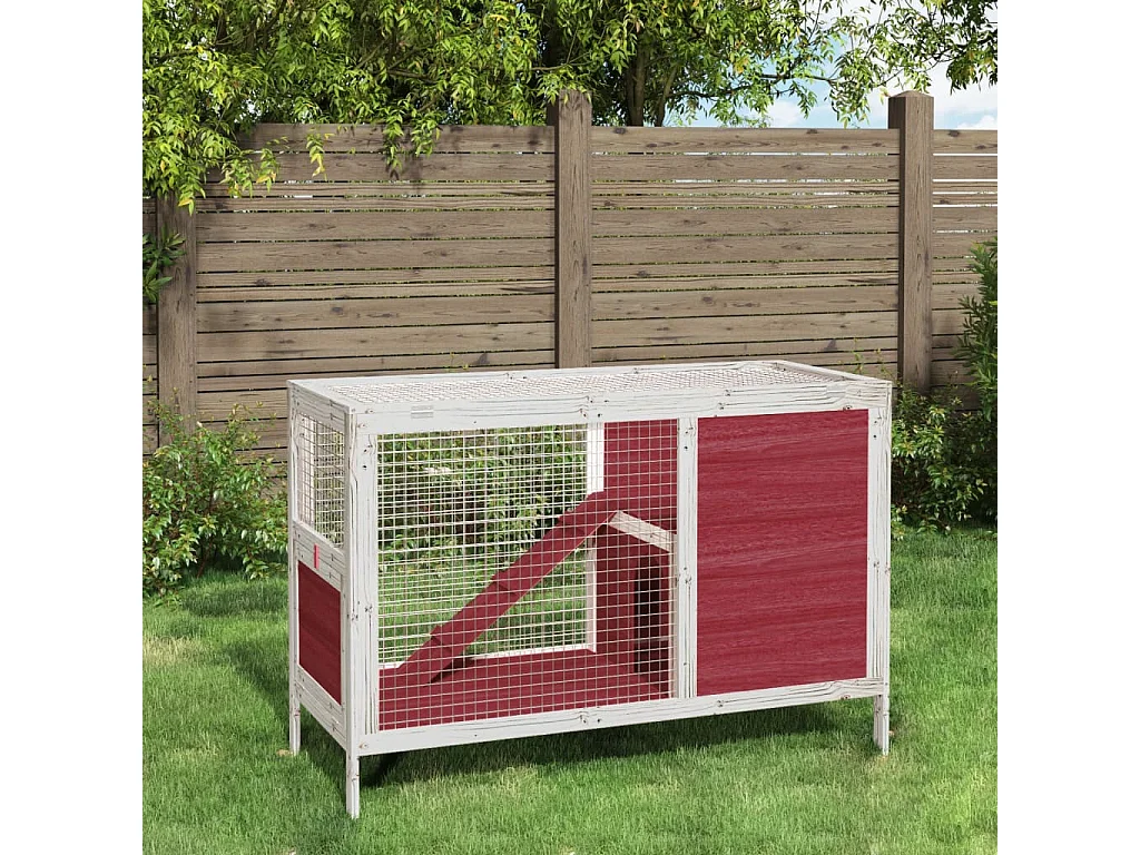 Mardir  Clapier moka 103x44x69,5 cm bois de pin massif