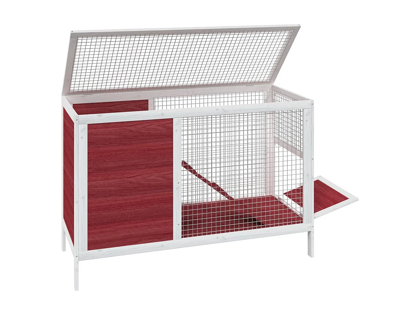 Mardir  Clapier moka 103x44x69,5 cm bois de pin massif