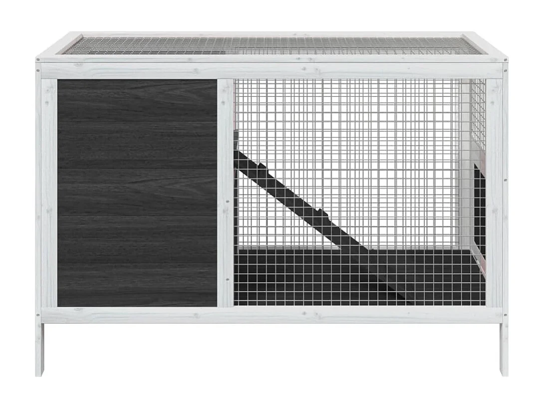 Mardir  Clapier gris 103x44x69,5 cm bois de pin massif