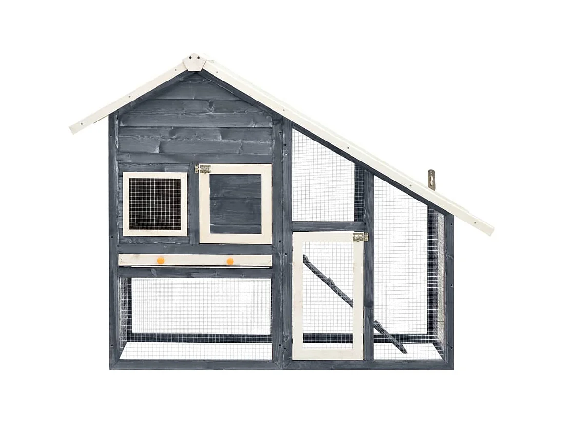 Jesper  Clapier Gris et blanc 140x63x120 cm Bois de sapin massif