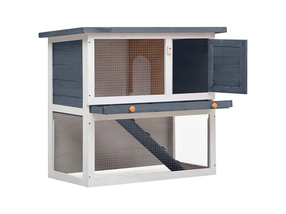 Mareina  Clapier d'extérieur 1 porte Gris Bois