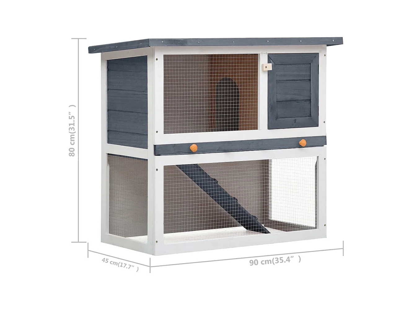 Mareina  Clapier d'extérieur 1 porte Gris Bois