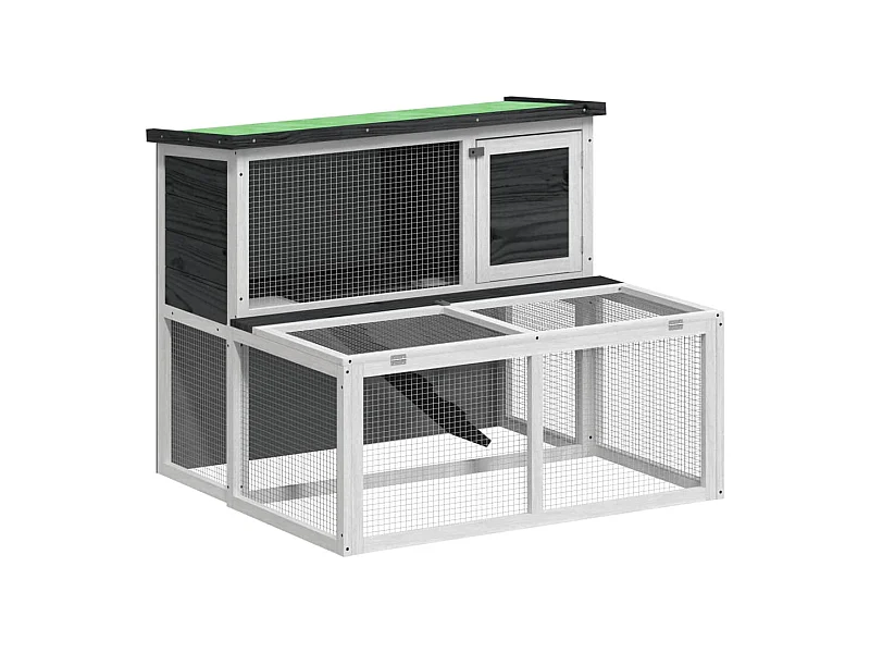 Jacques-René  Clapier gris 102x90x84,5 cm bois de pin massif