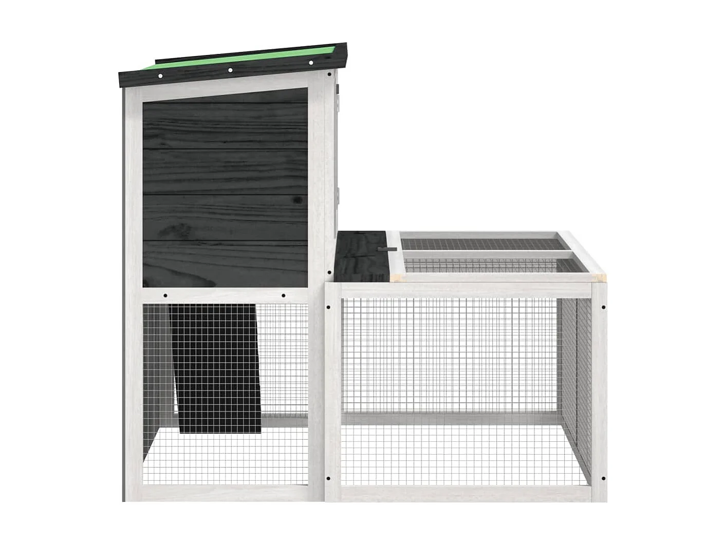 Jacques-René  Clapier gris 102x90x84,5 cm bois de pin massif