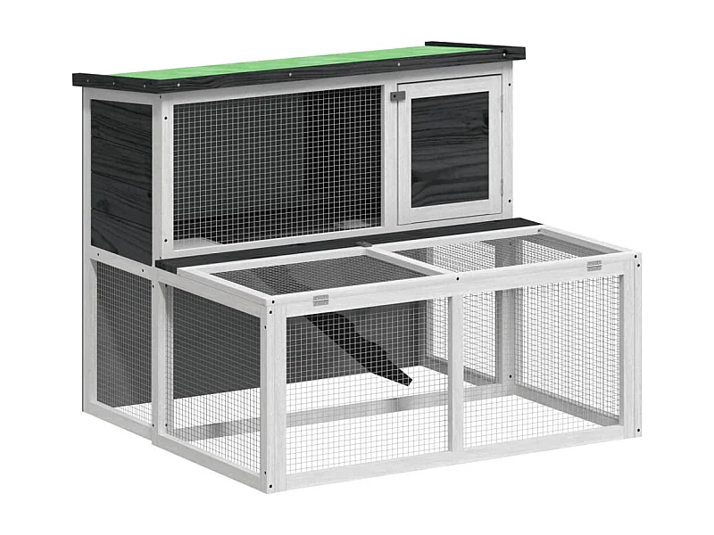 Jacques-René  Clapier gris 102x90x84,5 cm bois de pin massif