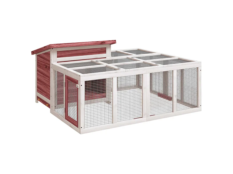 Pierre-Armand-Luc  Clapier moka 144x123x67,5 cm bois de pin massif