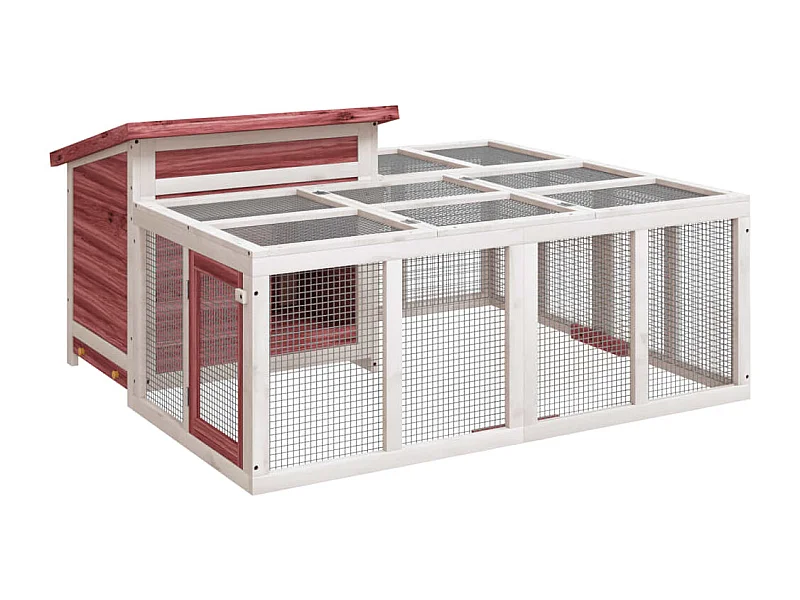 Pierre-Armand-Luc  Clapier moka 144x123x67,5 cm bois de pin massif