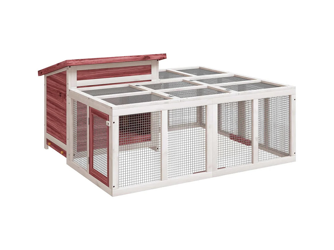 Pierre-Armand-Luc  Clapier moka 144x123x67,5 cm bois de pin massif