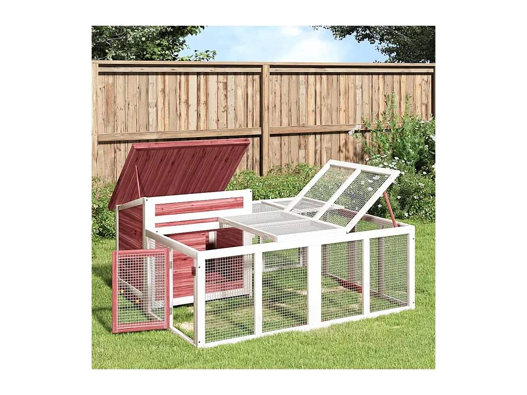 Pierre-Armand-Luc  Clapier moka 144x123x67,5 cm bois de pin massif