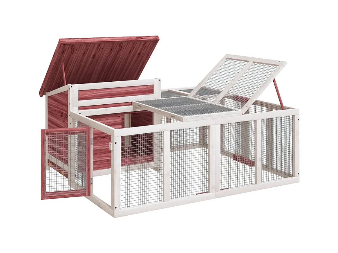 Pierre-Armand-Luc  Clapier moka 144x123x67,5 cm bois de pin massif