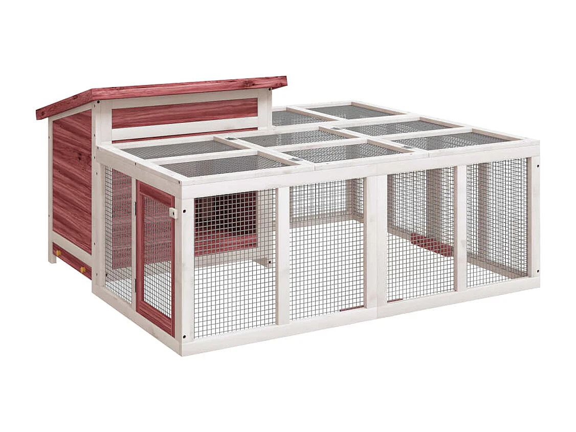 Pierre-Armand-Luc  Clapier moka 144x123x67,5 cm bois de pin massif