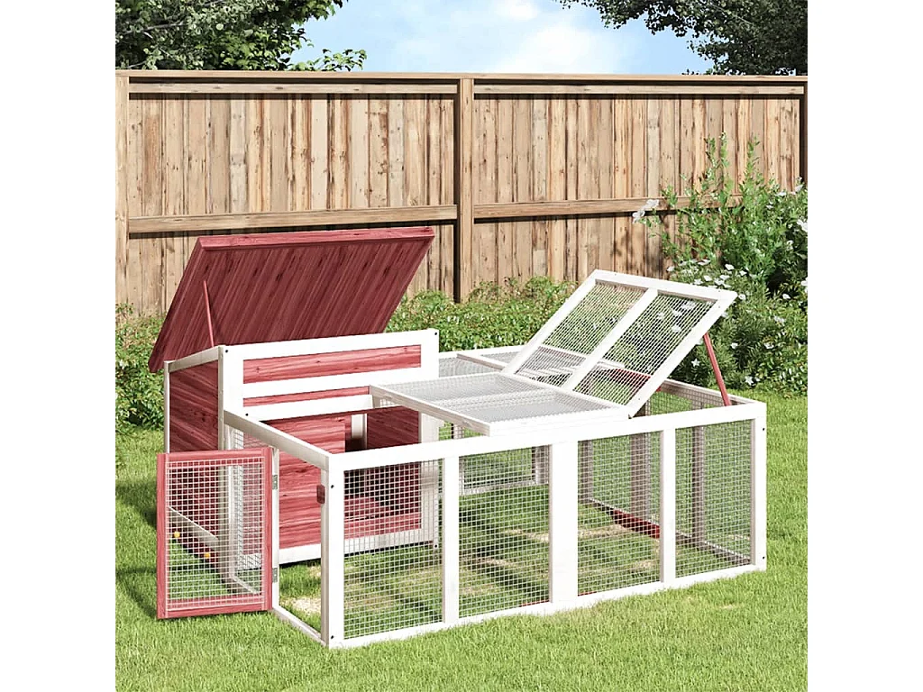 Pierre-Armand-Luc  Clapier moka 144x123x67,5 cm bois de pin massif