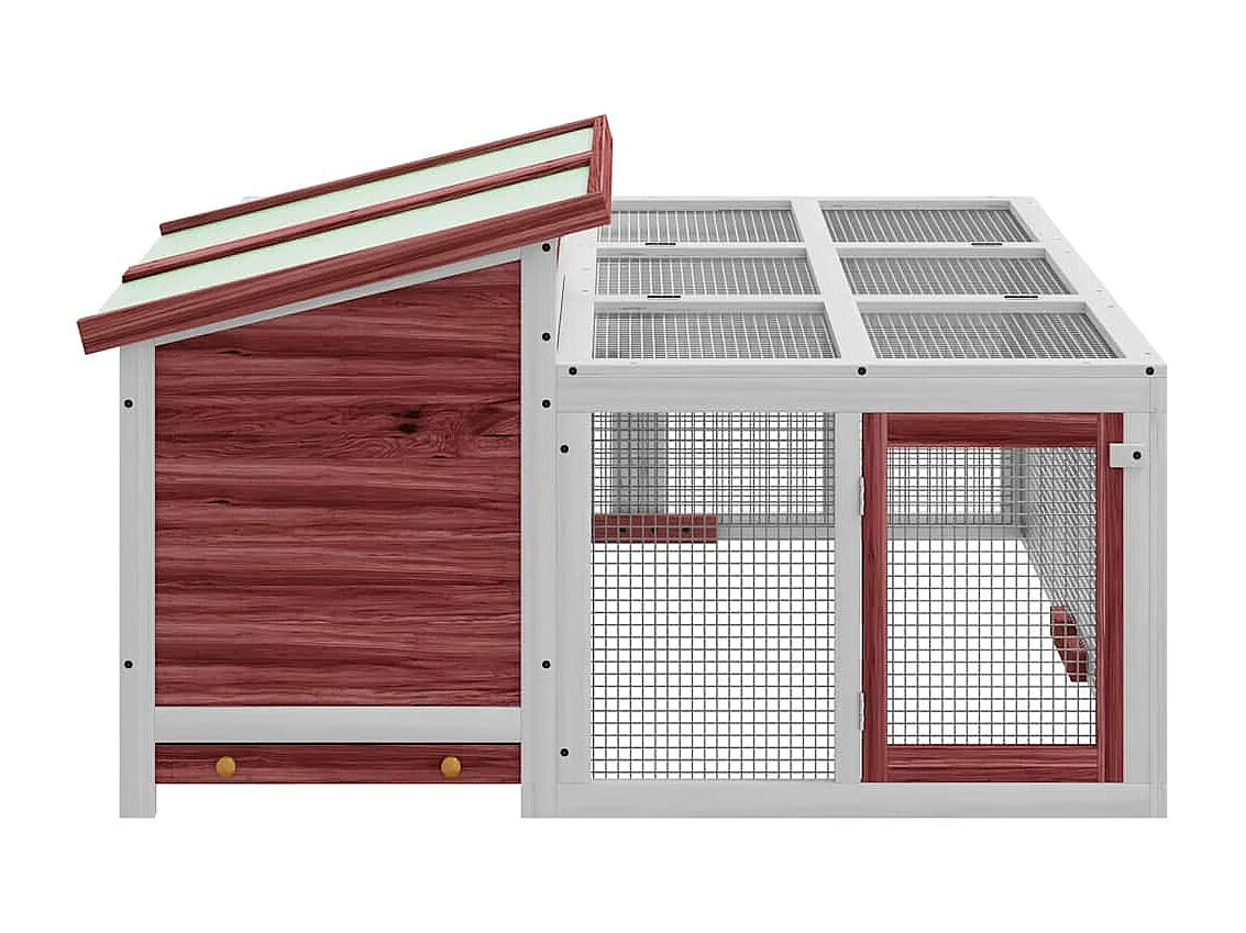 Pierre-Armand-Luc  Clapier moka 144x123x67,5 cm bois de pin massif
