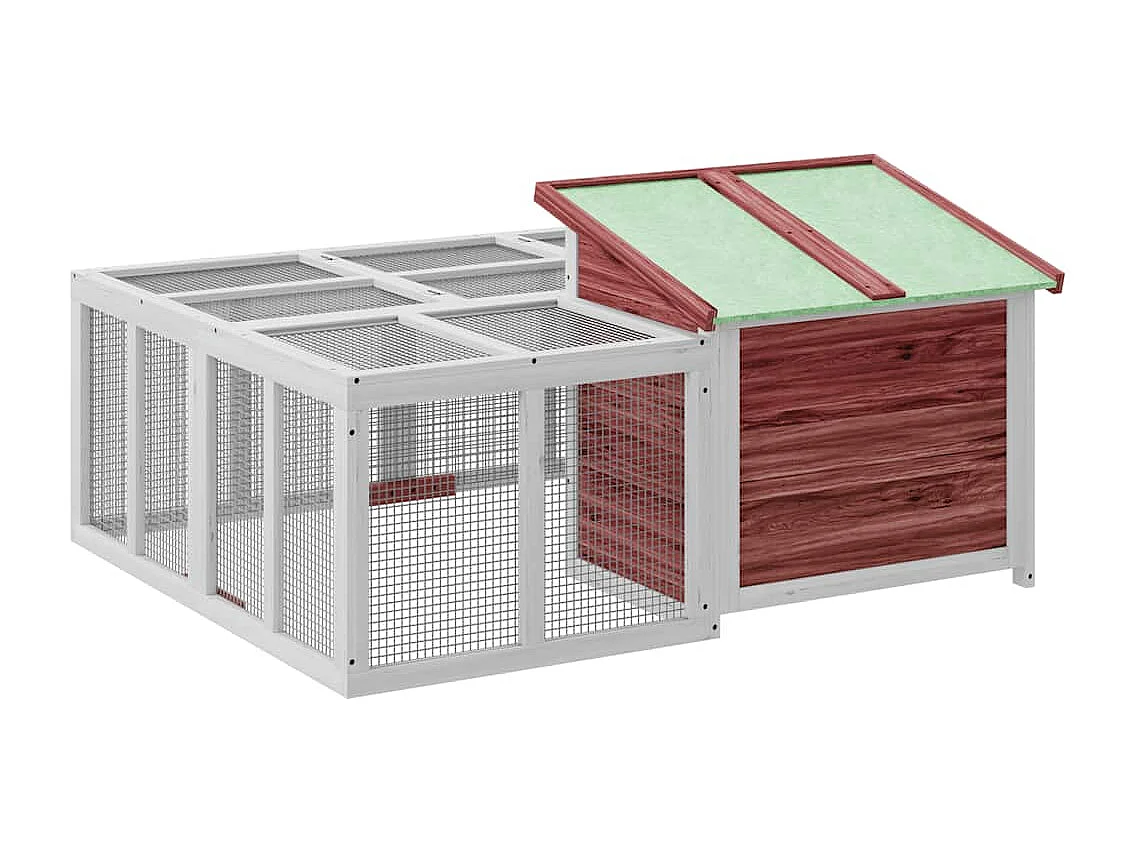 Pierre-Armand-Luc  Clapier moka 144x123x67,5 cm bois de pin massif